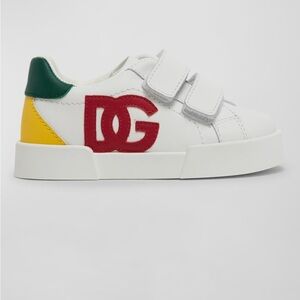 Dolce & Gabbana Kids Sneakers in White with Red and Yellow Accents
